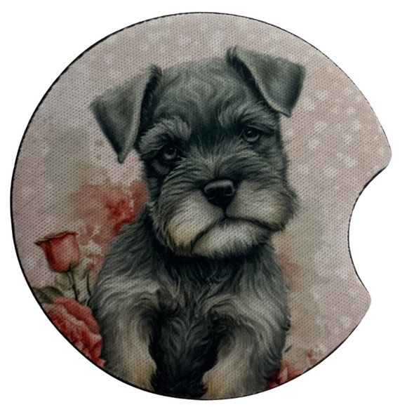 Car Coasters Miniature Schnauzer Dog Life Set of 2 Neoprene Absorbent - Picture 3 of 9